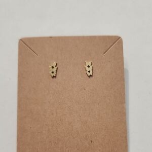 Gold NWOT Geometric Stainless Steel Stud Butterfly6 Earrings